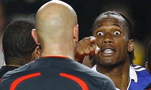 UEFA's Taylor says Drogba behaviour not a pleasant sight