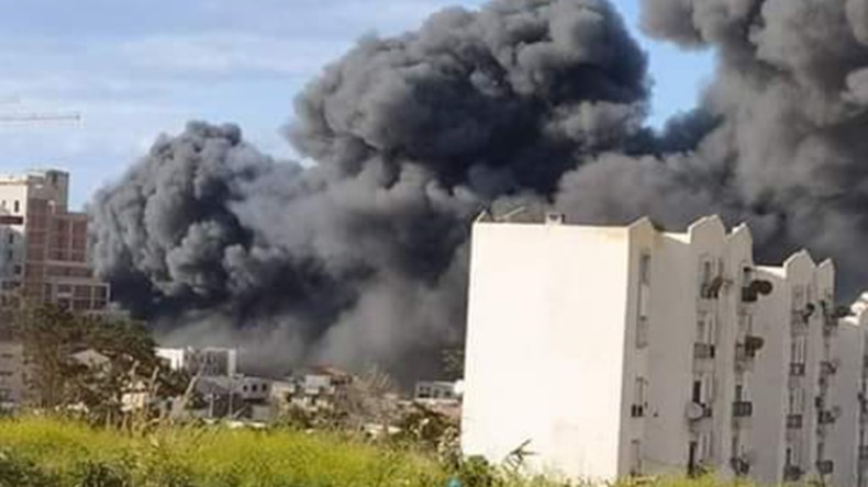 الجزائر العاصمة: حريق مهول بـ “سوق دبي” بعين بنيان