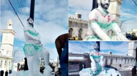 تمثال لـ “محرز” من الثلج يُثير الجدل