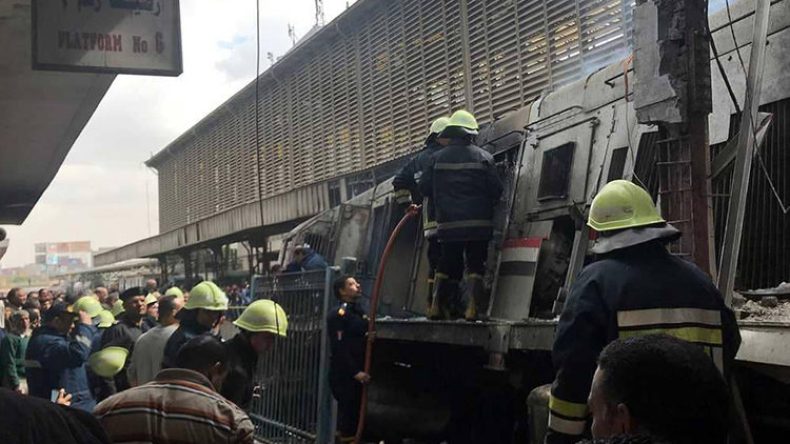 Egypte: 21morts dans l’accident d’un train en pleine gare du Caire