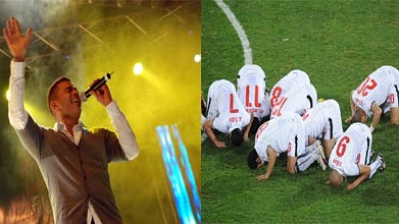 منتخب الساجدين يتحول إلى منتخب الراقصين في حفلة عمرو دياب