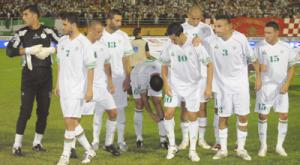 Algerian coach Rabah Saadane meets journalists pending friendly match.