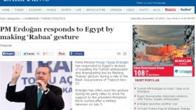صحيفة تركية: أردوغان يرفع شعار رابعة ردا على سحب السفير المصري