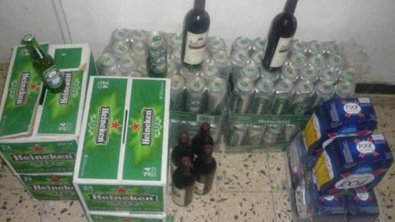 حجز 7608 وحدة من المشروبات الكحولية في سعيدة