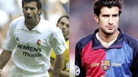 جمهور برشلونة يطالب بمحو ذكرى “الخائن” فيغو