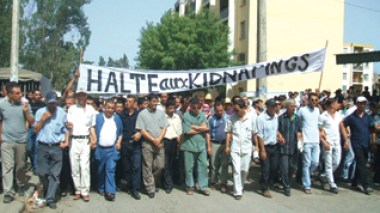 Villagers organize a silent march to denounce kidnappings and blackmailing