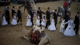 بيت لاهيا تزف 300 عريس من أقمارها