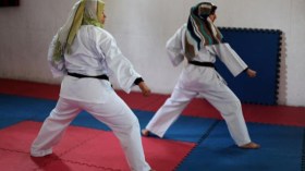 فتيات غزة يقبلن على رياضة الكاراتيه