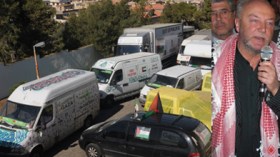 قوات مكافحة الشغب المصرية تحاصر القافلة وتصيب أعضاءها بجروح