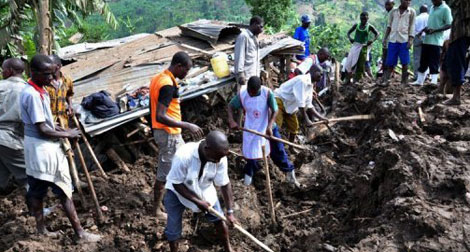 Au moins 15 habitations ensevelies par un glissement de terrain en Ouganda