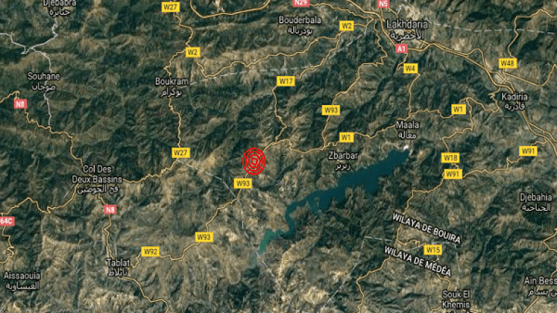 هزة أرضية بقوة 3.6 درجات بالبويرة