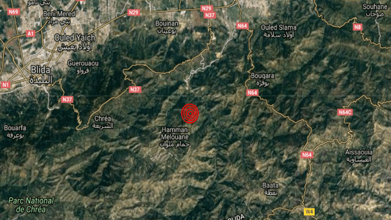 هزة أرضية بقوة 3.3 درجات بالبليدة