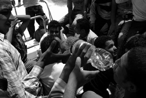 Algerian and African illegal immigrants led an insurgency Gallerio refugee camp