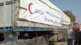 قافلة مساعدات أوروبية في طريقها إلى غزة