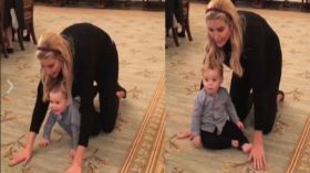 إيفانكا ترامب تحبو في البيت الأبيض لأول مرة!