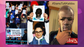 غلام يضع قناعا تعاطفا مع كوليبالي