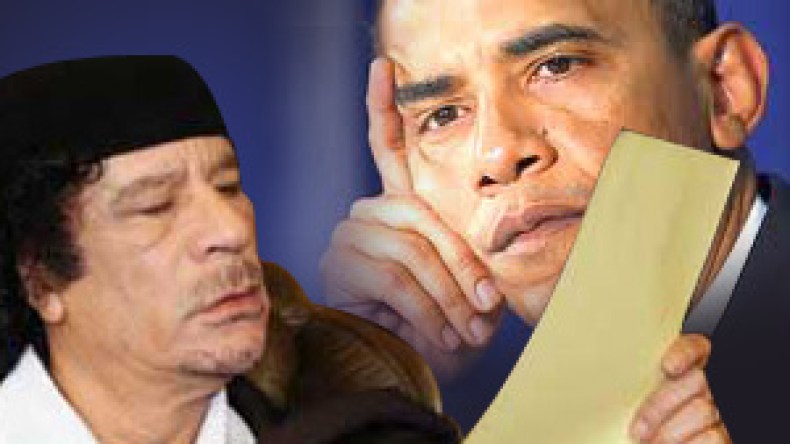 القذافي لأوباما..ابننا “بركة حسين أبو عمامة”لابد أن تتدخل لوقف حرب الناتو على ليبيا