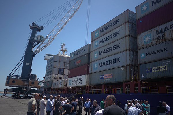 Algerian aid convoy by sea to Gaza