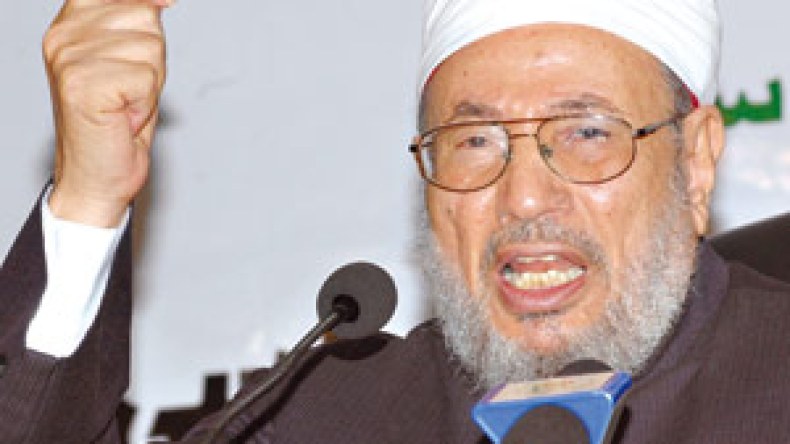 القرضاوي يدعو إلى جعل الجمعة يوم غضب لغزة