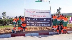 أعوان الأمن يطردون المضربين عن الطعام أمام مقر مديرية “لافارج”