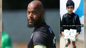 مبولحي يُفرح طفلا سعوديا بـ “قُفّازَين”!