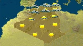 طقس غائم نسبيا مرفوق بزخات بوسط البلاد