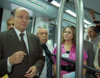 Hundreds of employees at the Department of Transport Services protest in Algiers