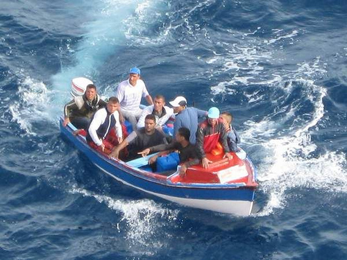 Coastguards and local fishermen rescued 30 migrants off the west coast of Algeria