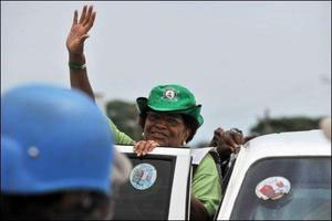 A la tête du Liberia, Mme Johnson-Sirleaf brigue un deuxième mandat