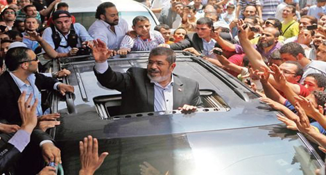 Explosion de joie place Tahrir à l'annonce de l'élection de Morsi
