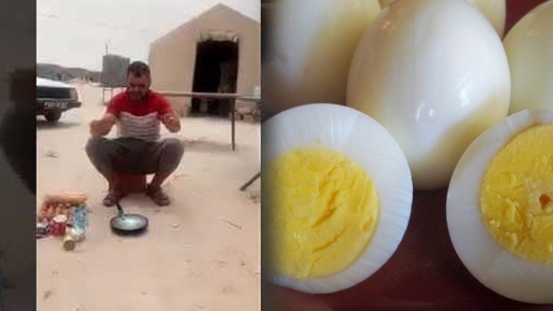 حملة لغلي البيض في الفضاءات المفتوحة في الصحراء