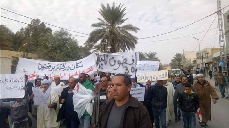 مسيرة رافضة للتقسيم الإداري المعدّل بمدينة ورقلة