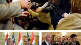 ما حصل لبوش انحناء واضح لأمريكا أمام حذاء عراقي