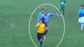 أعنف اعتداء يتعرض له حكم من حارس مرمى