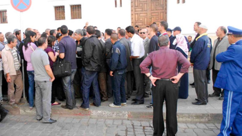 عمال وكالة تطوير المؤسسات الصغيرة والمتوسطة يحتجون