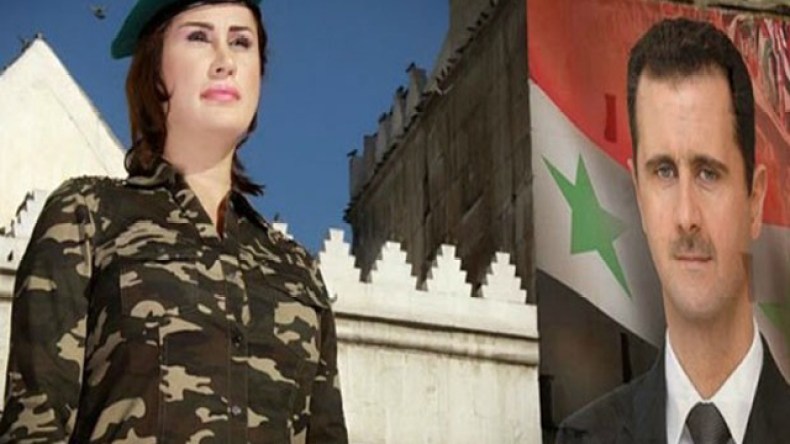 شقيقة أصالة نصري ترتدي الزي العسكري وتغني للأسد!