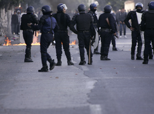 Algerian master degree holders in Egypt protest at the higher education ministry in Algiers