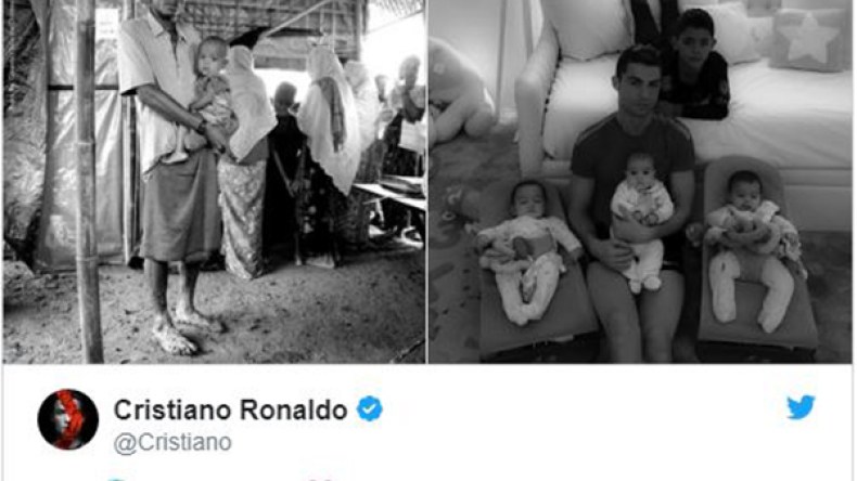 رونالدو يطالب بدعم أطفال الروهينغا