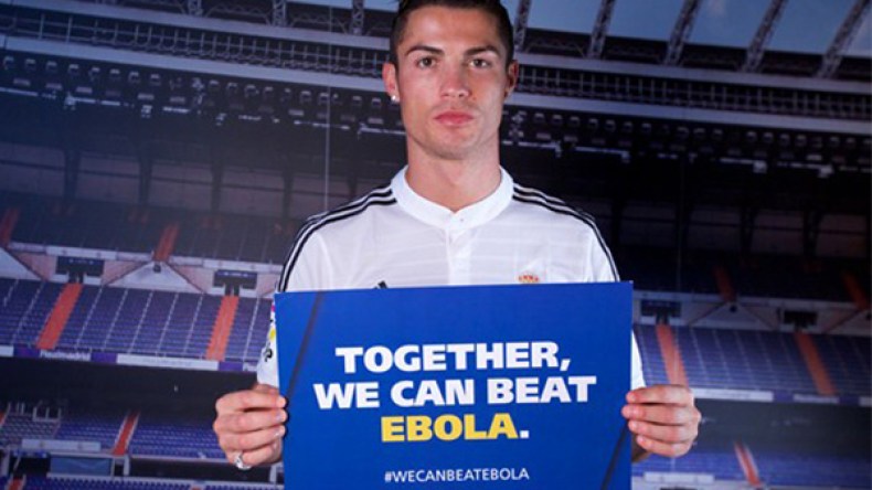 رونالدو، بيل، نيمار، دروغبا و7 نجوم آخرين في حملة ضد “إيبولا”