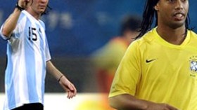 الأرجنتين والبرازيل في معركة مثيرة وميسي يتحدى رونالدينو