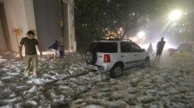 الثلوج تغطّي مدينة المباراة الإفتتاحية لمونديال البرازيل!