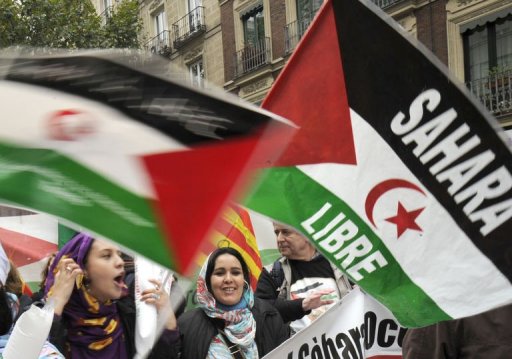 Manifestation d'étudiants sahraouis à Rabat
