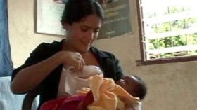 Salma Hayek breast-feeds sick African baby