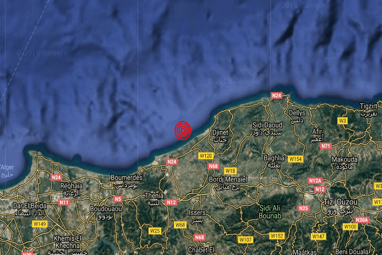 Boumerdès: Secousse tellurique de 3.6 sur l’échelle de Richter