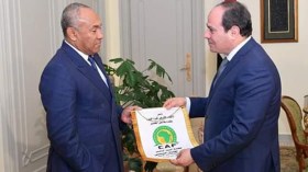 السيسي يستقبل رئيس الاتحاد الأفريقي لكرة القدم