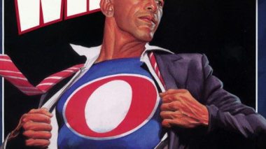 Comic book hero Super Obama flies in to save the day … and hopefully the economy