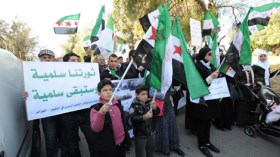 الجالية السورية في الجزائر تحتج أمام السفارة