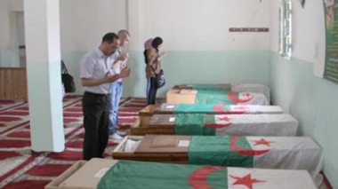 Students march in memory of their dead comrades in Tlemcen