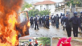 مشاغبون يهاجمون دار الصحافة يحرقون شاحنة الشروق ويرّوعون الصحفيين