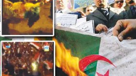 Algerian flag burnt to ashes live on Egyptian state run TV
